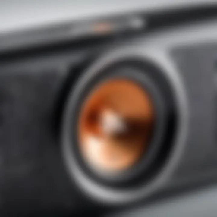 Close-up of JBL Bluetooth speaker showcasing sleek design
