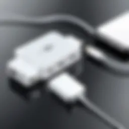 Lightning AV Adapter connected to iPhone
