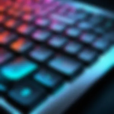 Illuminated Keys for Enhanced Typing Backlit keys of the Logitech Keyboard in action.