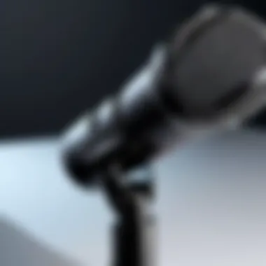 Detailed Features of the MXL Dynamic Microphone Close-up of MXL dynamic microphone with focus on its features