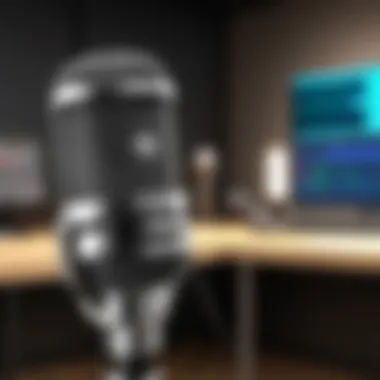 MXL Dynamic Microphone in Studio Environment MXL dynamic microphone in a professional studio setup