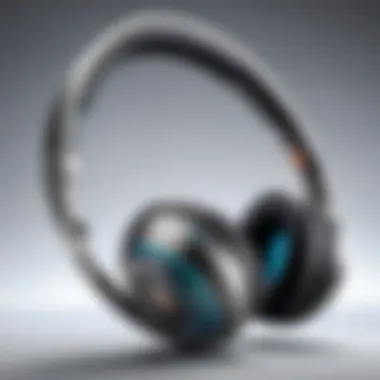 Close-up view of a Plantronics headphone model highlighting its ergonomic design