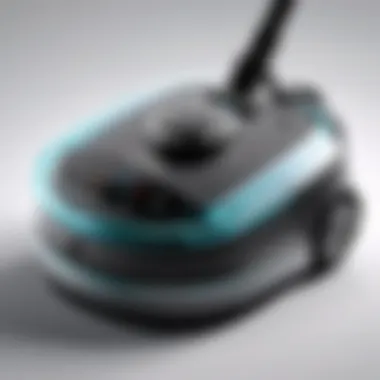 Close-up of vacuum cleaner features and controls