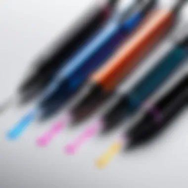 A comparison of gel ink performance on various paper types using Staples mini gel pens.