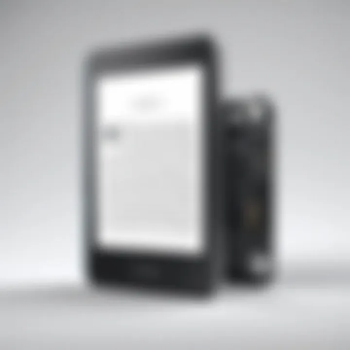 A sleek view of the Kindle Paperwhite refurbished model showcasing its design