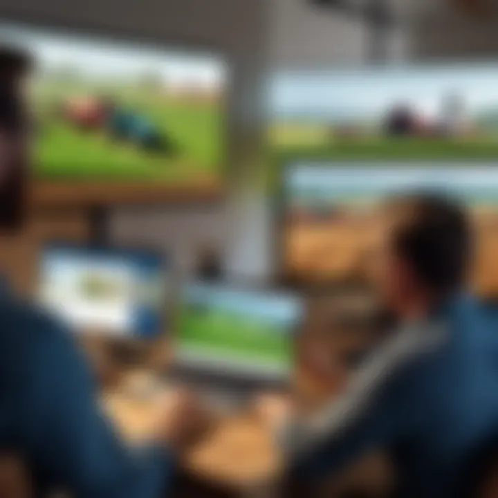 Players engaging with the game on digital devices