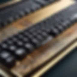 Elegant vintage mechanical keyboard showcasing intricate design and craftsmanship