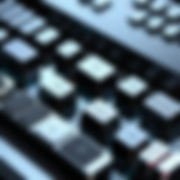 Close-up of mechanical switches highlighting their unique technology
