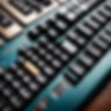 Various vintage keyboards lined up, representing customization options