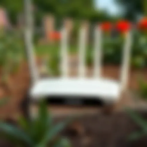 High-Performance Outdoor Wireless Router High-performance outdoor wireless router in a garden setting