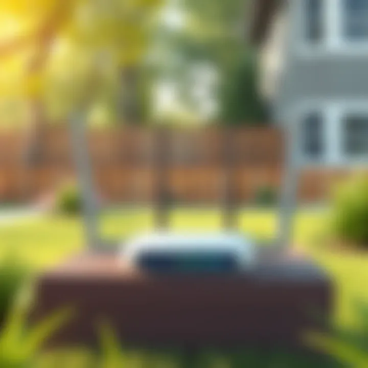 Installation of Outdoor Wireless Router in Backyard Outdoor wireless router installation in a backyard