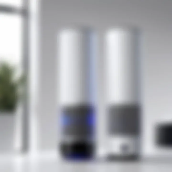 Comparison chart of Dyson Tower Filter and rival air purification systems