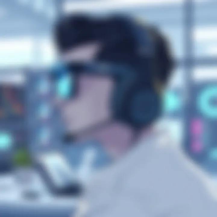 Epos H6 in a Professional Environment Epos H6 headset used in a professional environment indicating its application