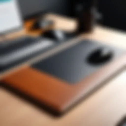 Elegant faux leather desk blotter enhancing workspace aesthetics