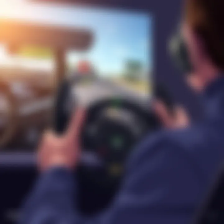 G923 steering wheel in action with a popular racing game