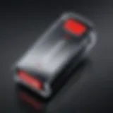 Detailed view of the SanDisk Extreme Flash Drive showcasing its sleek design.