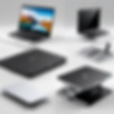 Diverse Designs of Portable Laptop Stands A variety of portable laptop stands showcasing design diversity
