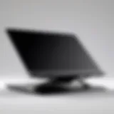A sleek portable laptop stand elevating a laptop