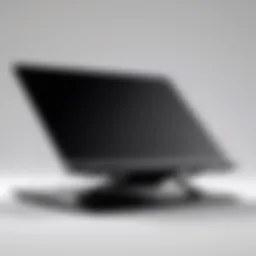 A sleek portable laptop stand elevating a laptop