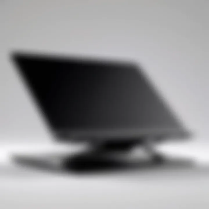 A sleek portable laptop stand elevating a laptop