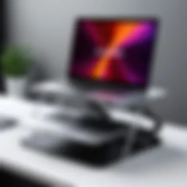 Promoting Ergonomic Health with Laptop Stands An ergonomic setup with a laptop on a portable stand