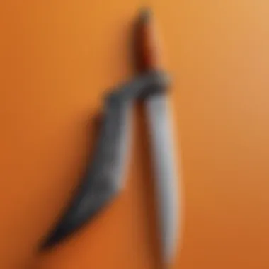 Close-up of a Naruto kunai with intricate designs