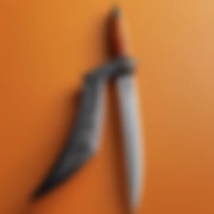 Close-up of a Naruto kunai with intricate designs