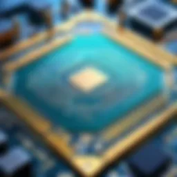 A close-up view of advanced microchips highlighting intricate circuitry