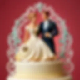 Elegant vintage cake topper showcasing intricate details
