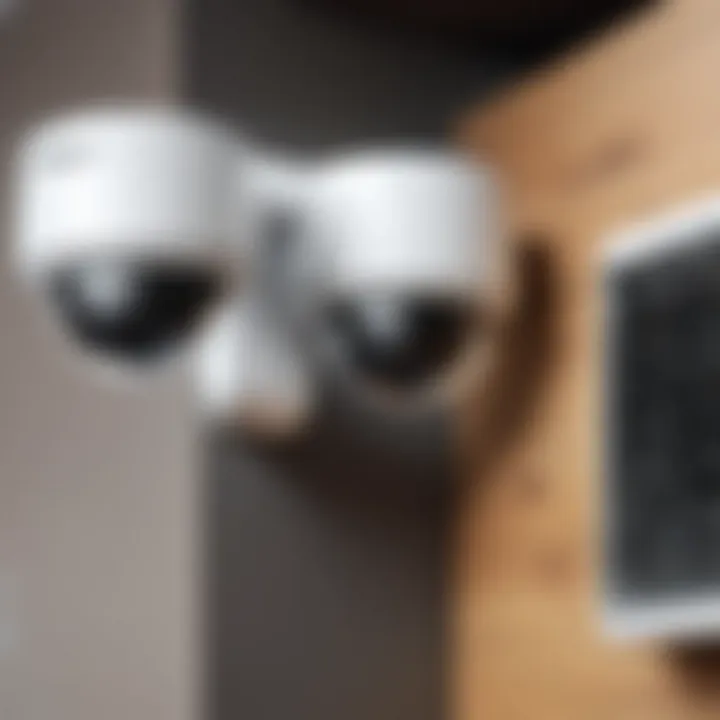 Diagram illustrating the installation of Wisenet wireless cameras