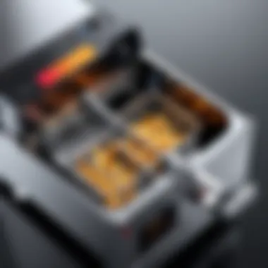 Close-up of a high-quality fryer highlighting its main components and functionalities