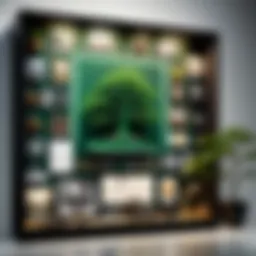 Elegant shadow box display showcasing various memorabilia