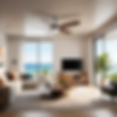 Efficient Haier ceiling fan in a contemporary living space