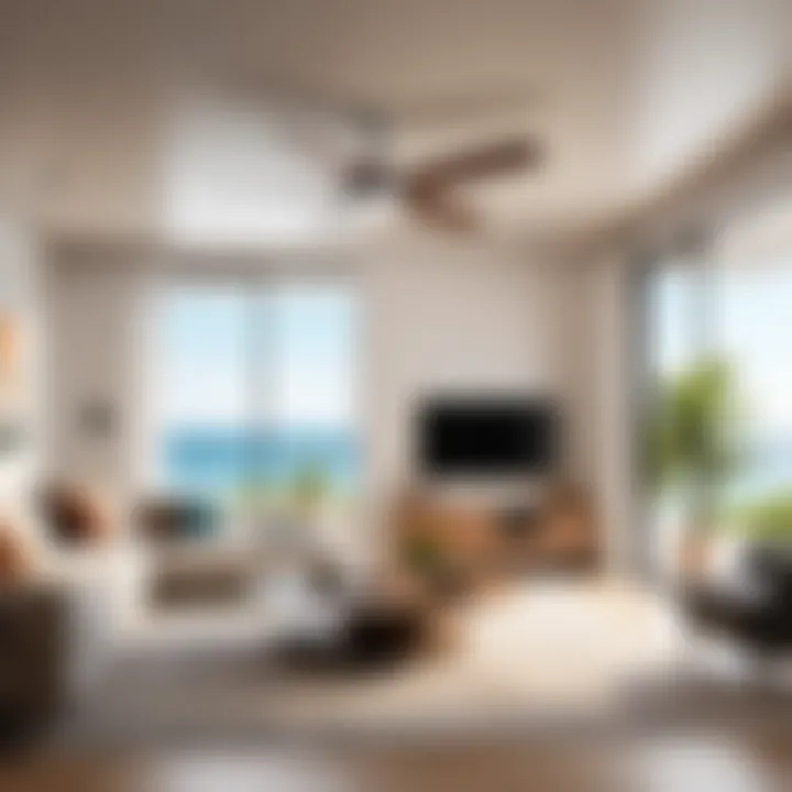 Efficient Haier ceiling fan in a contemporary living space