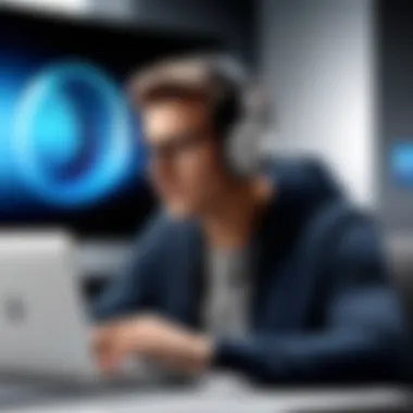 Immersive Audio Experience with HP Beats Audio User enjoying high-quality audio on HP laptop with Beats Audio technology.