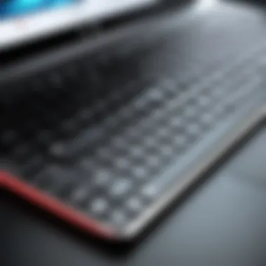 Close-up of HP Pavilion Beats laptop's keyboard and touchpad highlighting usability and comfort.