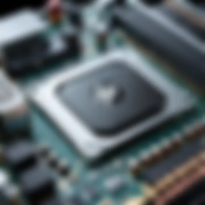 Close-up of the internal components of an HP pre-built PC.