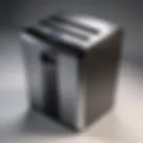 Detailed view of the Insignia paper shredder showcasing its design and build quality