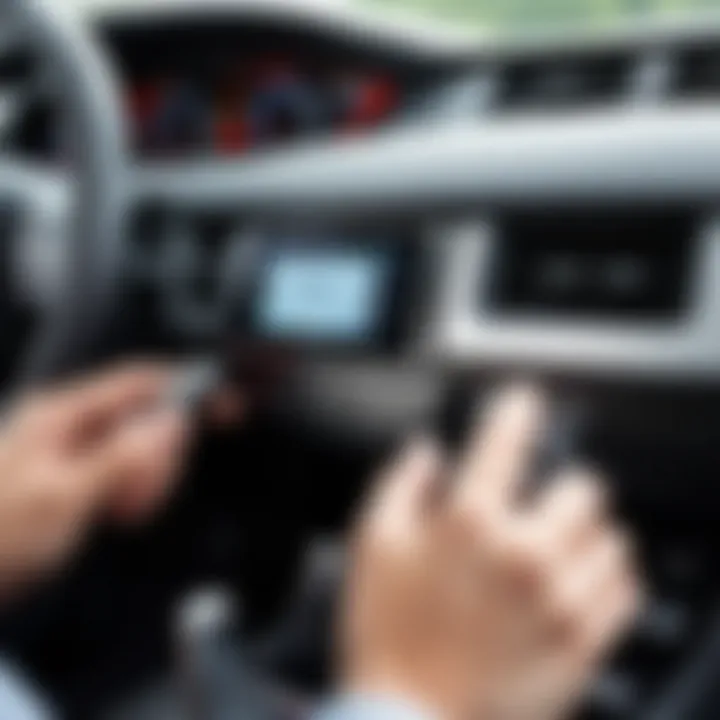 Installation of a USB adapter in a car dashboard