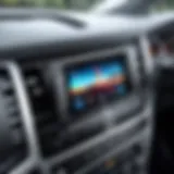 iPod connected to a car stereo system via USB adapter