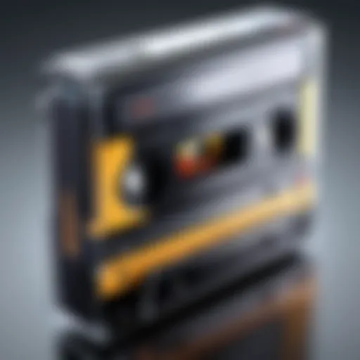 A vintage cassette player showcasing its iconic design