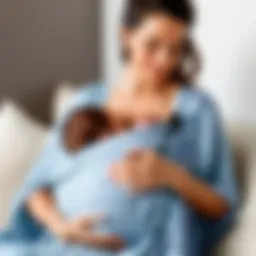 Itzy Ritzy breastfeeding cover draped over a nursing mother