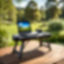 Keter Utility XL Portable Table Set Up in a Scenic Outdoor Setting