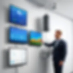 Overview of a large wall-mounted weather station displaying various meteorological data