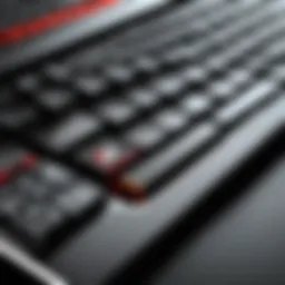 Close-up view of Lenovo ThinkPad keyboard cover showcasing its sleek design and quality material.