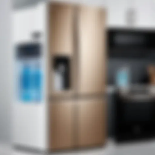 Illustration of LG refrigerator showcasing water filter bypass plug