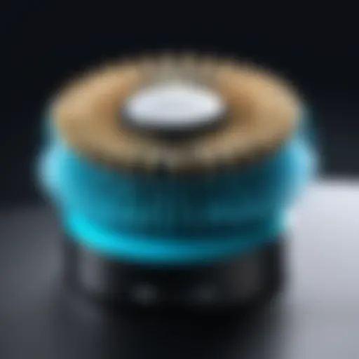 Close-up of Liberex facial cleansing brush replacement head showcasing bristle design.