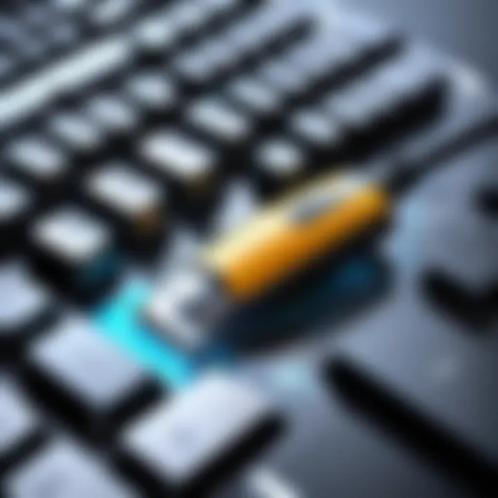 A well-maintained keyboard vacuum cleaner with accessories laid out for cleaning.