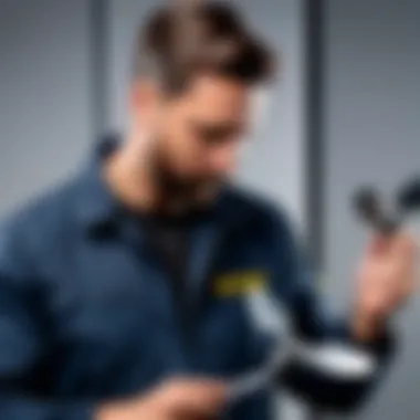 Inspecting Mavic Mini Propellers A technician examining Mavic Mini propellers for damage