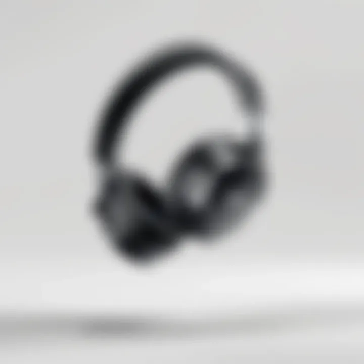 Close-up view of the Microsoft Store Wireless Headset showcasing its sleek design.